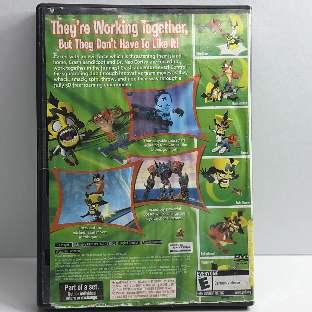 PS2 - Crash Twinsanity Set Case Sony PlayStation 2 W/ Case-  See Description